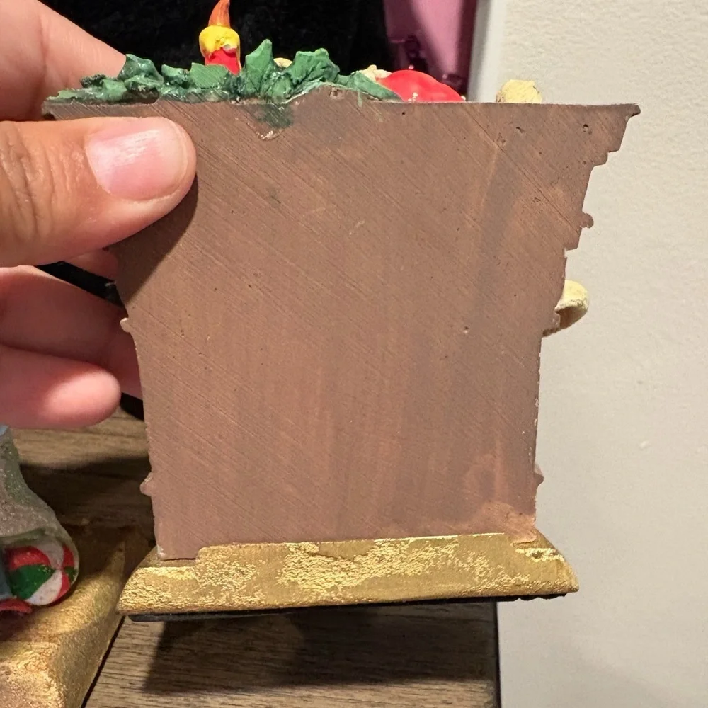 Set of 2 Vintage Heavy Cast Iron Christmas Stocking Mantel Hook Holders Santa